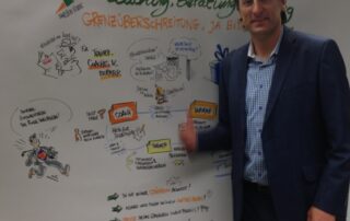 Thorsten Visbal vor einem Flipchart.