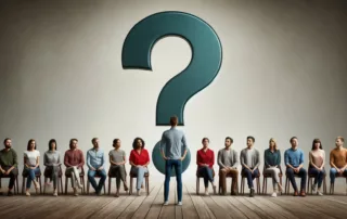 Die Blicke aller Teammitglieder sind auf eine Person gerichtet und wissen nicht, welche mentalen Modelle diese Person hat.